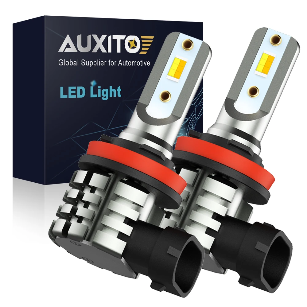 AUXITO 2Pcs H8 H11 LED Fog Light Dual Color Switchback 3000K Golden Yellow 6000K White CSP Chip H9 H16JP LED Bulb Lamp for Car