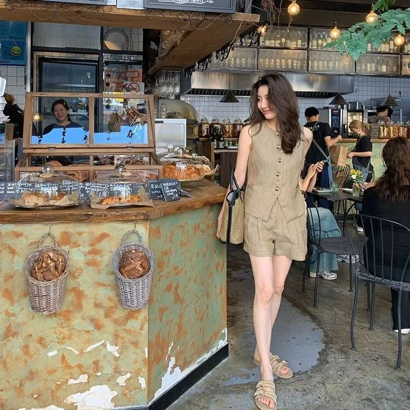 Women's Beige Linen…