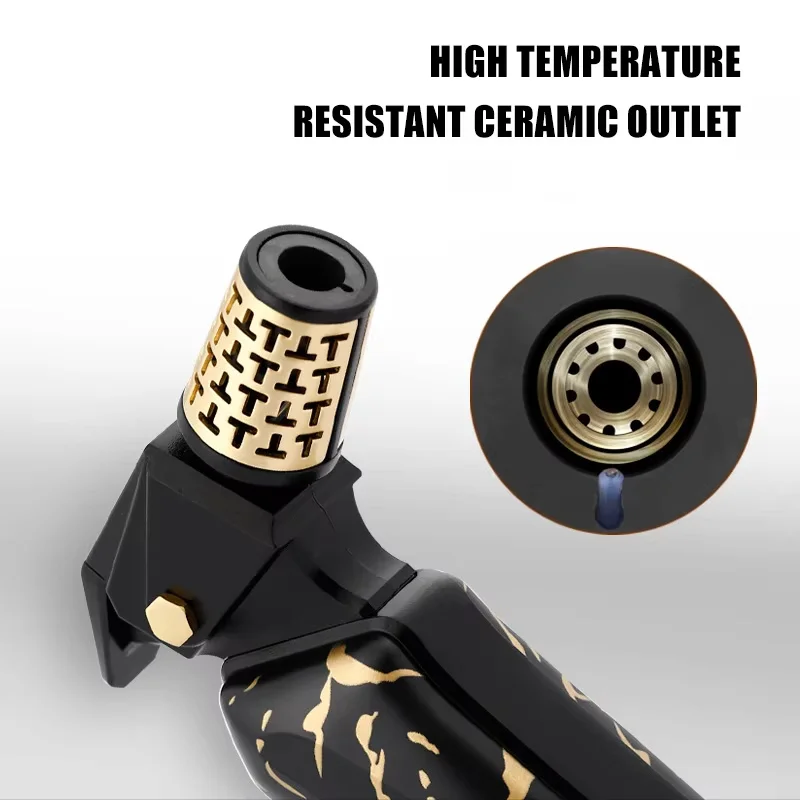 JOBON Strong Blue Flame Cigar Lighter Security Locking Design Metal Multi-Functional Recyclable inflation Windproof Spray Gun