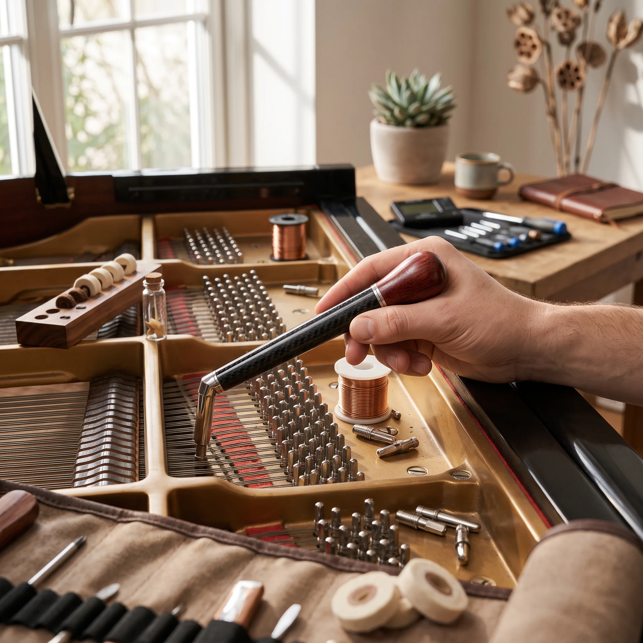 Piano Tuning Wrench Carbon Fiber Piano Tuner Wrench Tool Ergonomic Labor-Saving for Tuners, Home Maintenance, Workshop