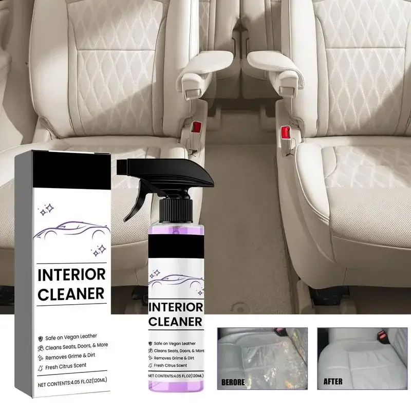 Leather Cleaner For Car Interior Auto Interior Cleaner 120ml Leather Cleaner & Conditioner Car Spray Multipurpose For Fabric