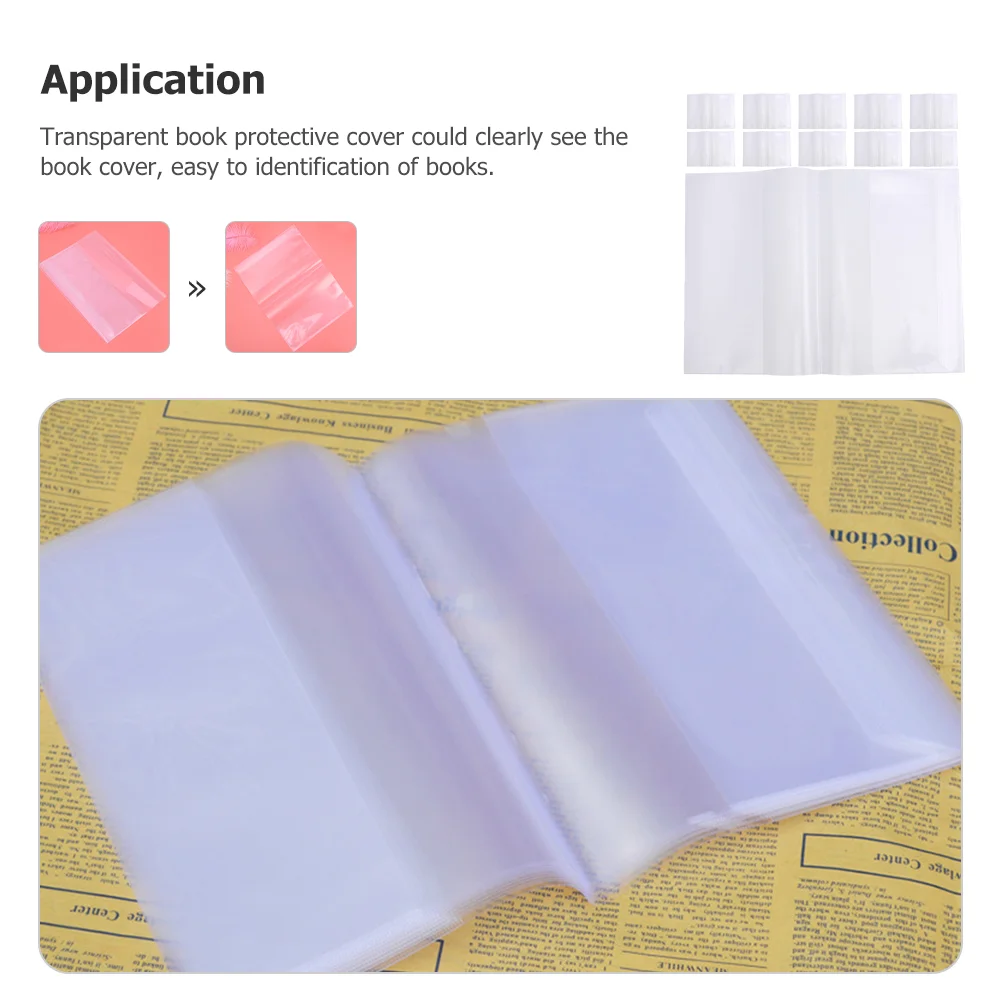 20 Pcs Waterproof Book Film Reusable Cover Covers for Paperbacks Transparent Protector Pp Textbook Protective Student
