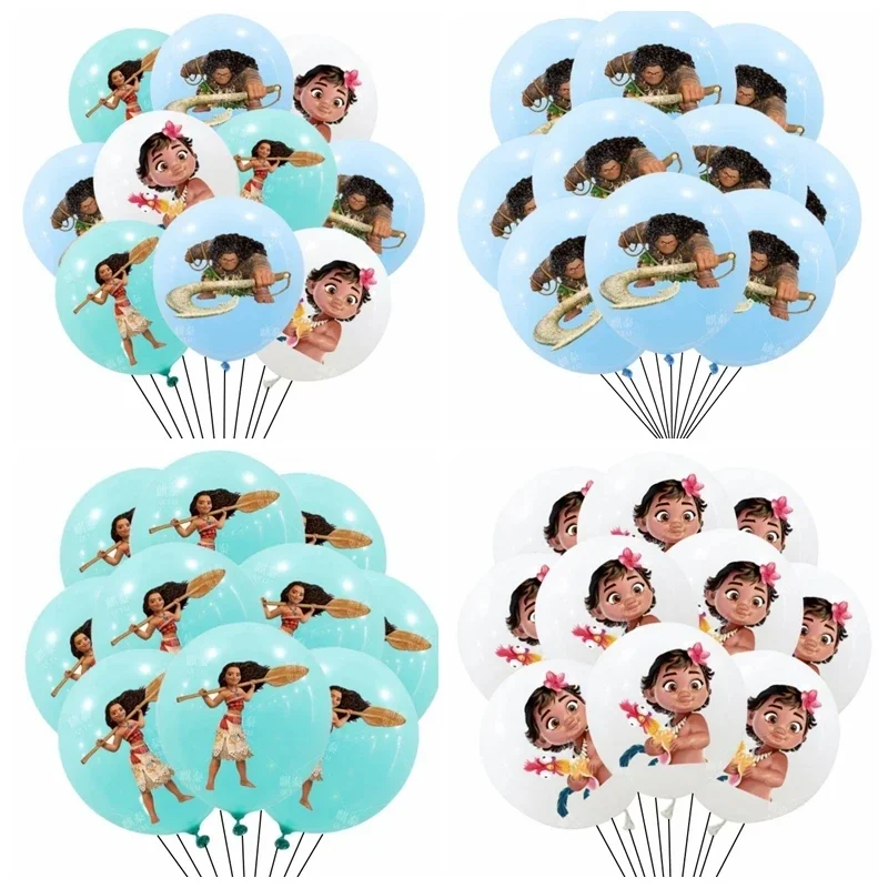 10/30Pcs 12inch Disney Moana Latex Balloons Happy Birthday Party Decorations Moana Maui Party Supplies For Kids Baby Shower