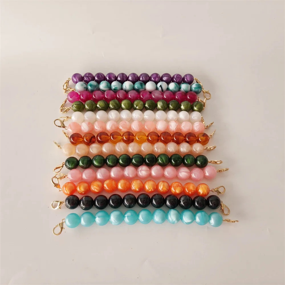 Marble Beige Pearl Beaded Handle Evening Wedding Dinner Clutch Bag Women Handbag Lady Fashion Classic Shoulder Mini Female Flap