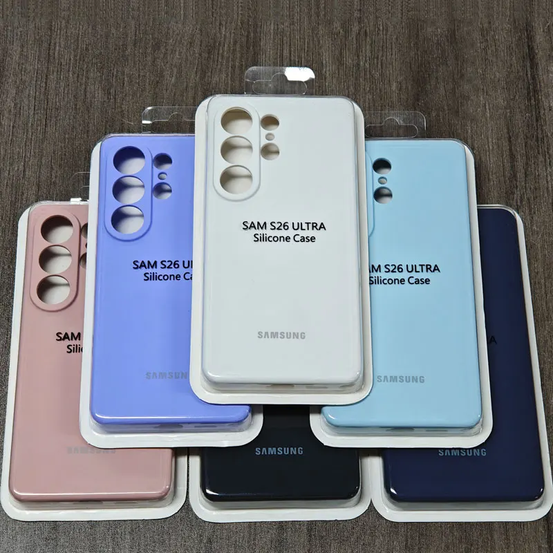 For Samsung Galaxy S23 S24 S25 S26 Plus Ultra Silky Liquid Silicone Case Soft-Touch Back Protective Cover for S26Ultra S26+ S25+