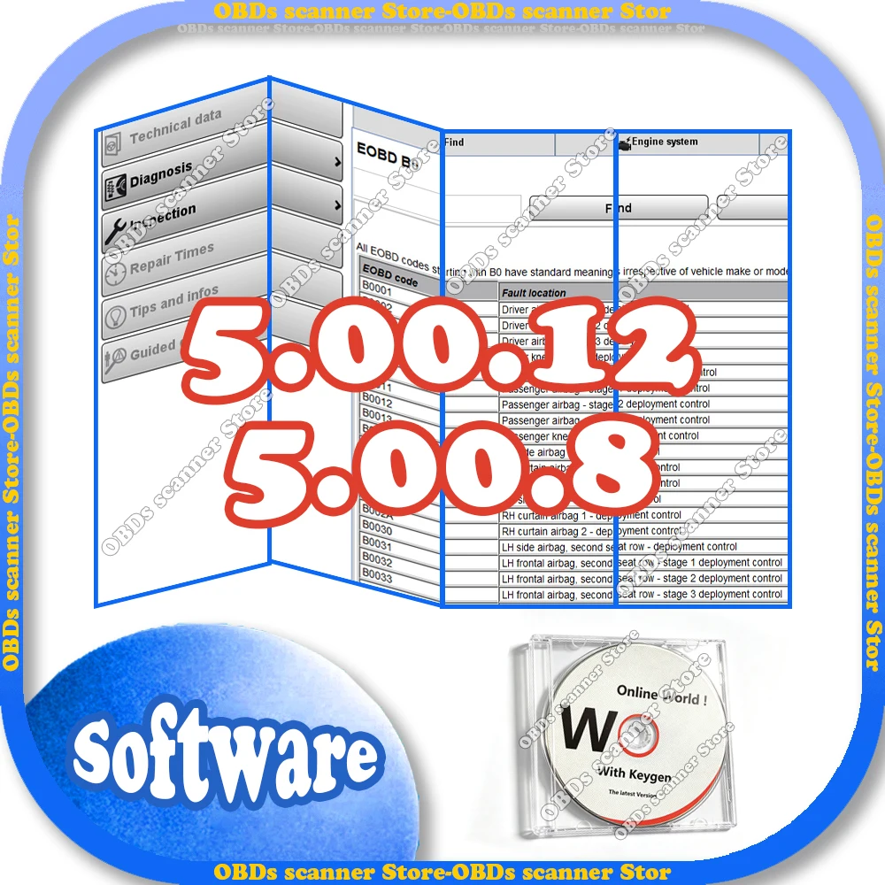 2026 Hot Sale V5.00.12 R2 Software 5.00.8 Multi-languages With Keygen For Tcs Multi-diag Cars Diagnostic Tool Link CD USB