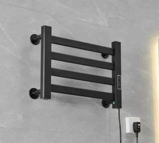 

Modern Design Wall-Mounted Waterproof Heated Towel Rack Electric Black Heated Towel Rail White Electric Towel Rack