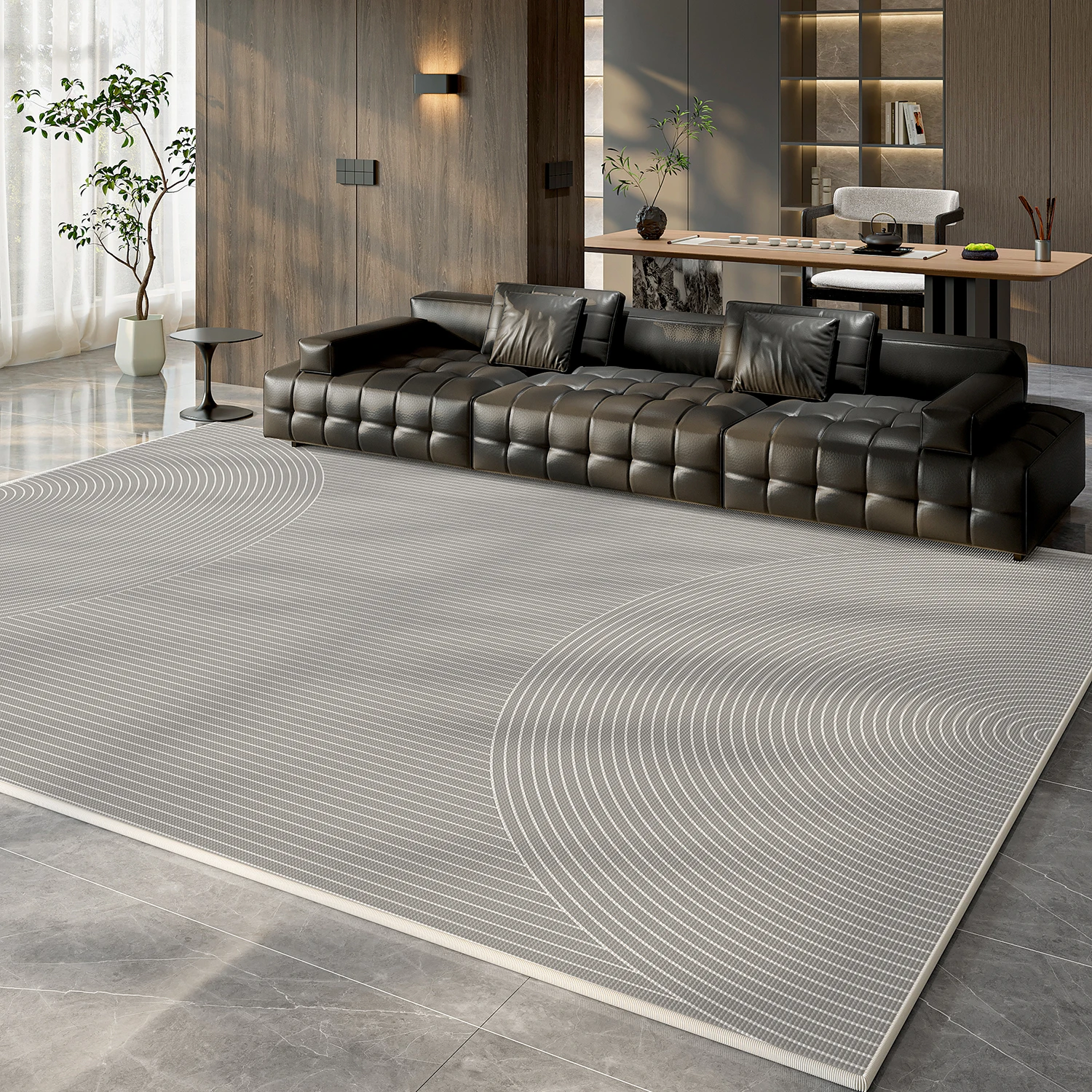 VIKAMA Moderner heller Luxus-Wohnzimmerteppich, pflegeleicht, Sofa, Couchtisch, Decke, Schlafzimmer, große Bodenmatte, Heimdekoration