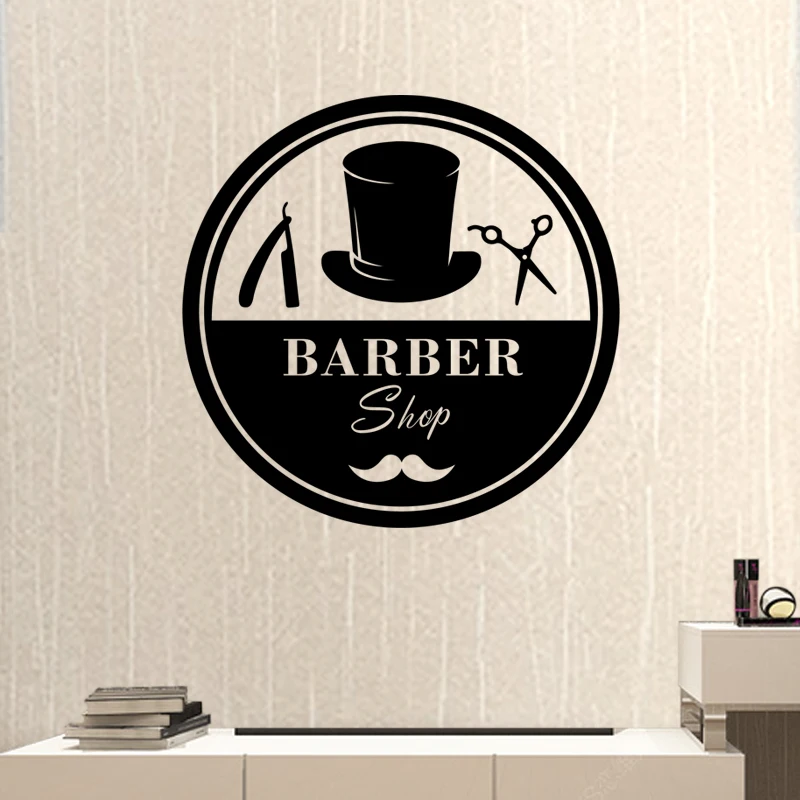 Barbershop Wall Sticker Bread Glass Decal Customized Vinyl Art Decor Windows Decoration Haircut Shavers