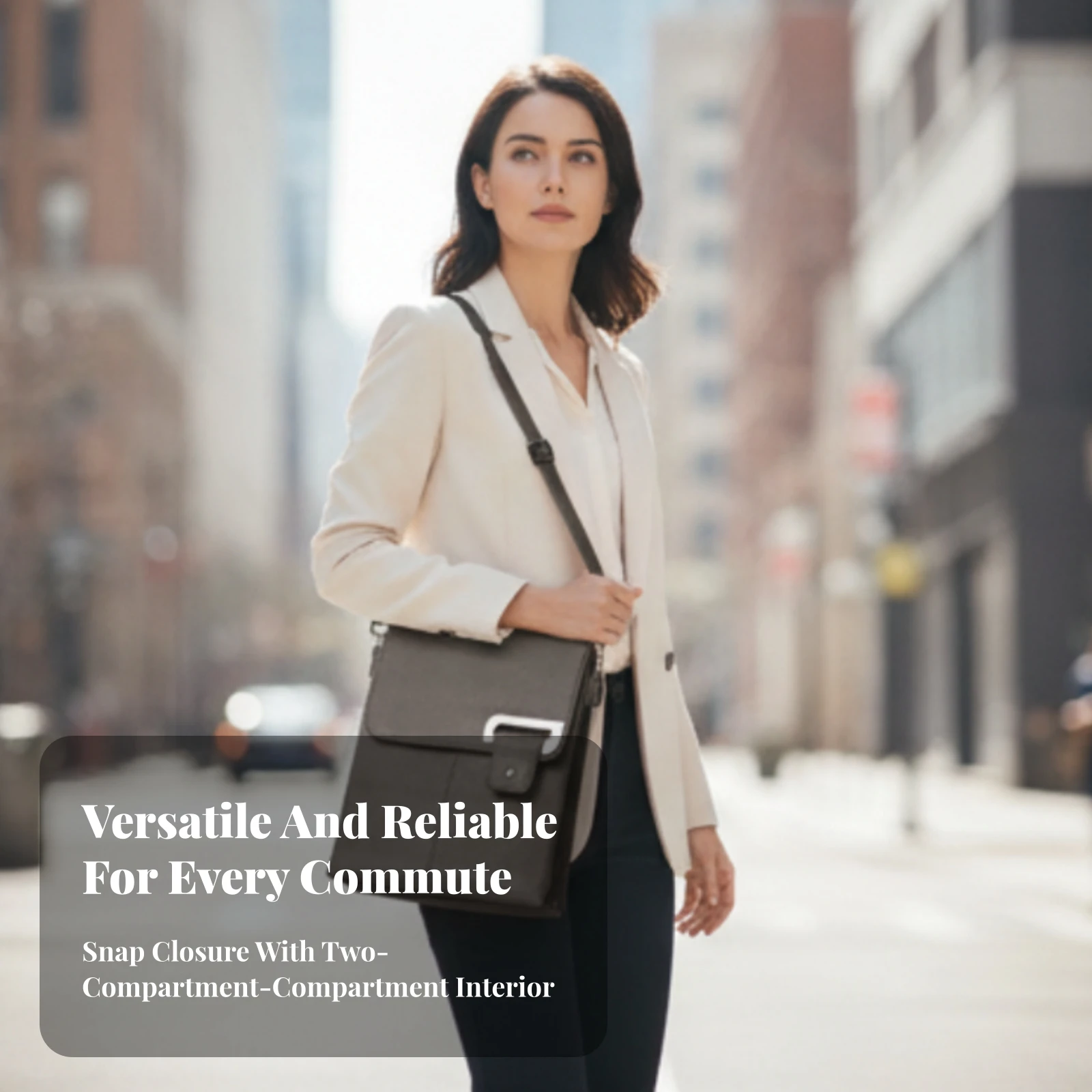 Vertical Crossbody Bag Slim Vertical Messenger Bag Compact Sturdy for Commuters, Daily Commute, Work