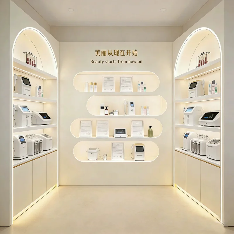 custom.Makeup Salon Display Cabinet Nail Polish Glue Storage, Skincare Products Display Stand, Cosmetics Storage Rack