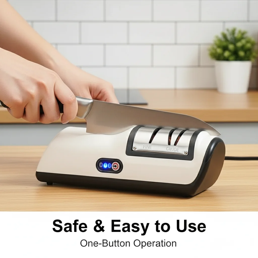 4 Gears Electric Knife Sharpener Automatic Grinding Kitchen Tool For Stainless Steel Blades Chef Knife Home Cooking Accessories
