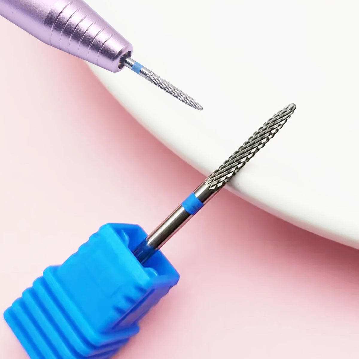 

FA0214 Blue Tungsten Carbide Bur Nail Drill Bit Cutter Nail Files Cuticle RemoverNail Electric Drill Manicure Machine Accessory.