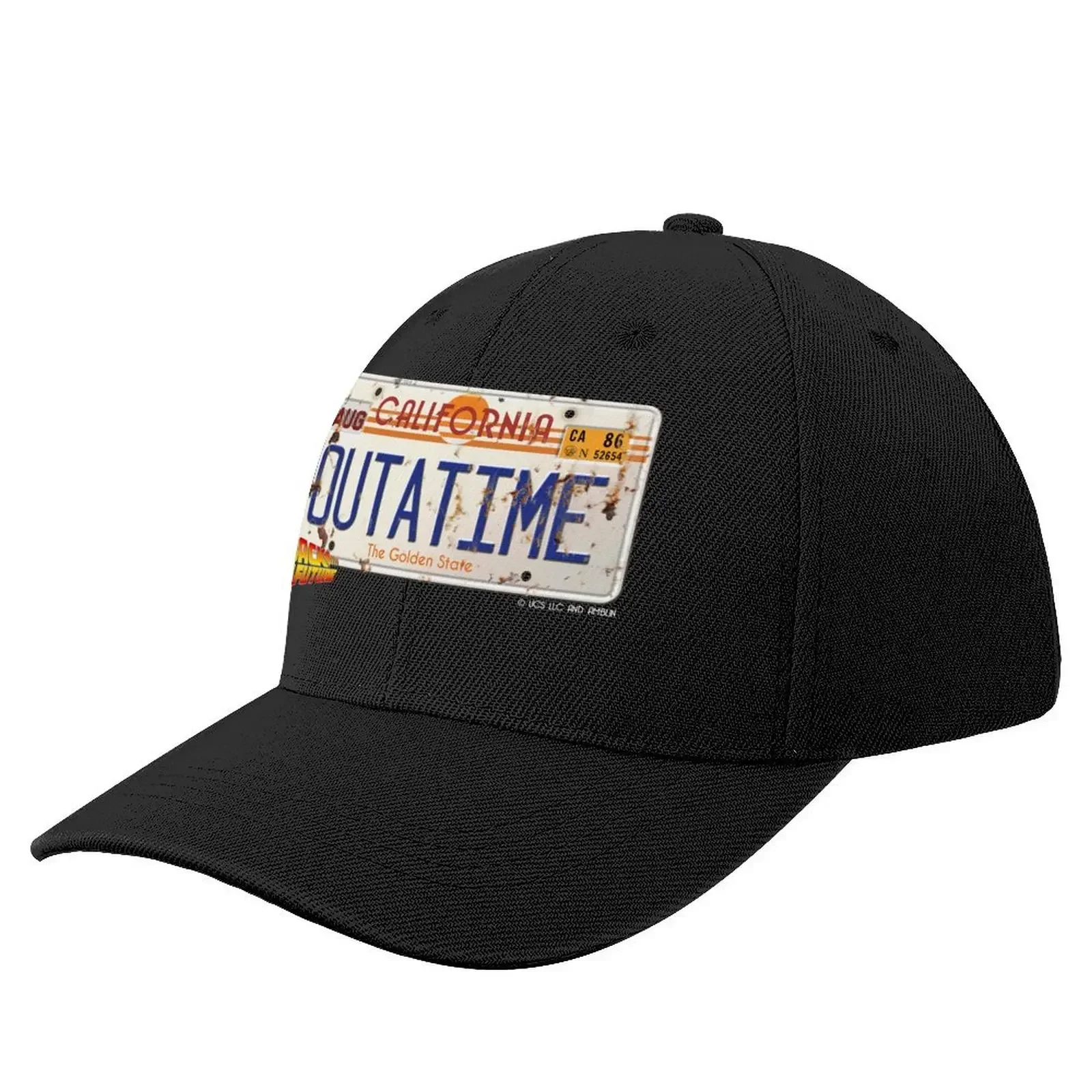 

BACK TO THE FUTURE - LICENSE NUMBER PLATE - TIME MACHINE CAR Baseball Cap cute Beach Bag Big Size Hat Men Golf Wear Women's