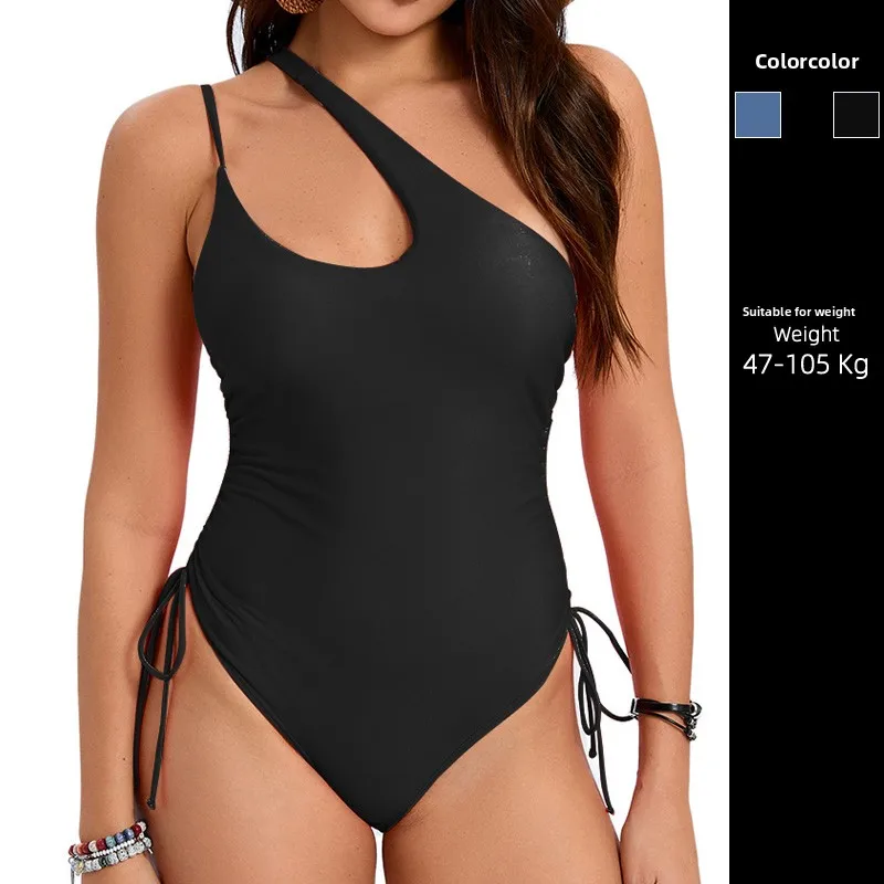 Original Explosion Slightly Fat Girl Swimsuit, One Shoulder To Cover The Belly and Show Thin Large Size Swimsuit