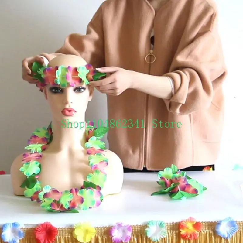 5asd Leis Set Vòng cổ dây đeo cổ tay cho Summers Bãi biển