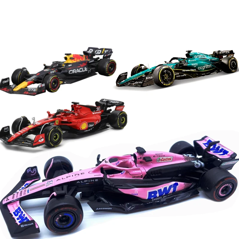 Bburago 2023 baru Matic F1 tim juara Red Bull balap Heuer RB19 Alpine A523 Formula Satu paduan Super mainan Alfa C43 model mobil