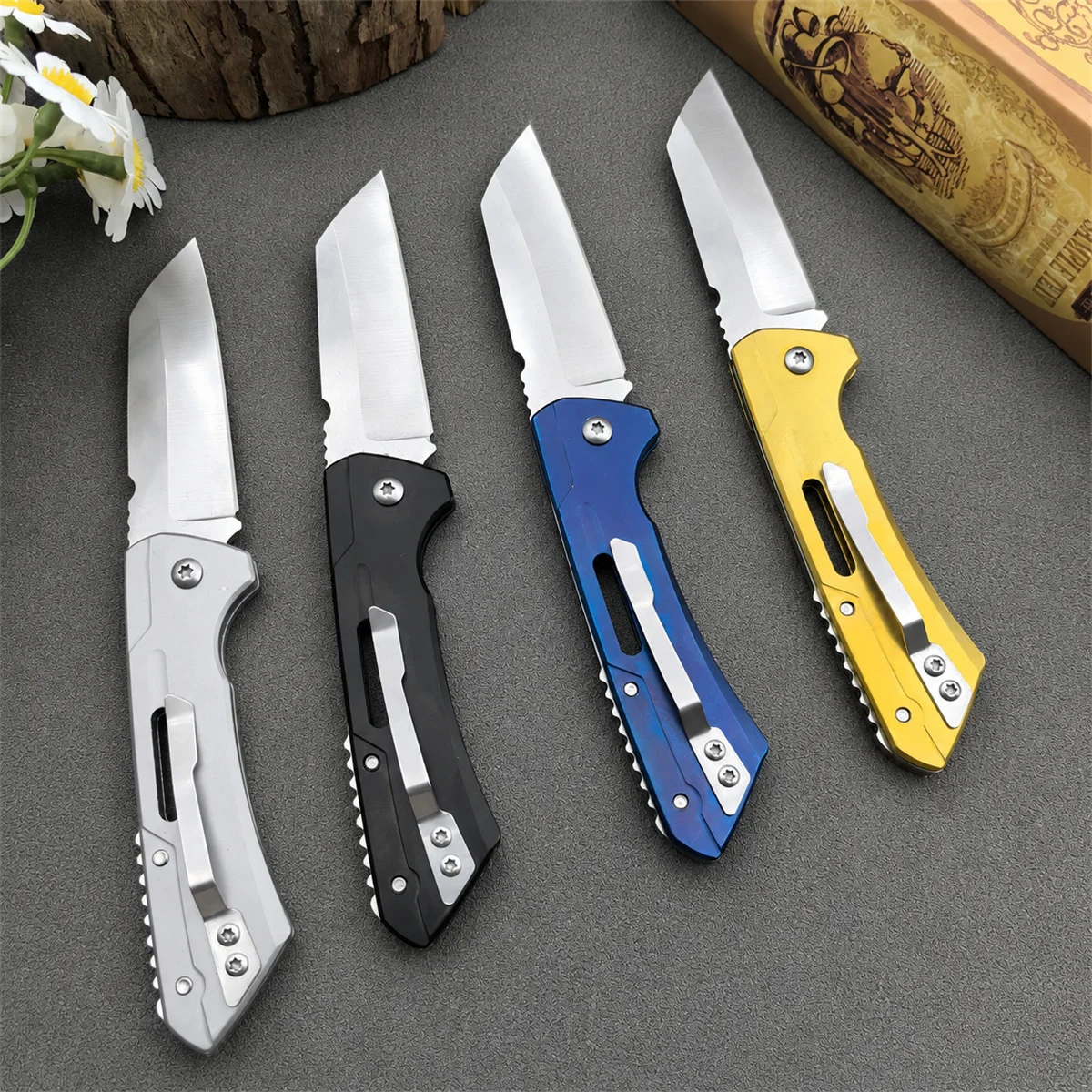4 Pack Pocket Knife Set Folding Knife with Clip Camping Knife Stainless Steel Blade, EDC Knife for Outdoor Hiking Mens Gift - view 5