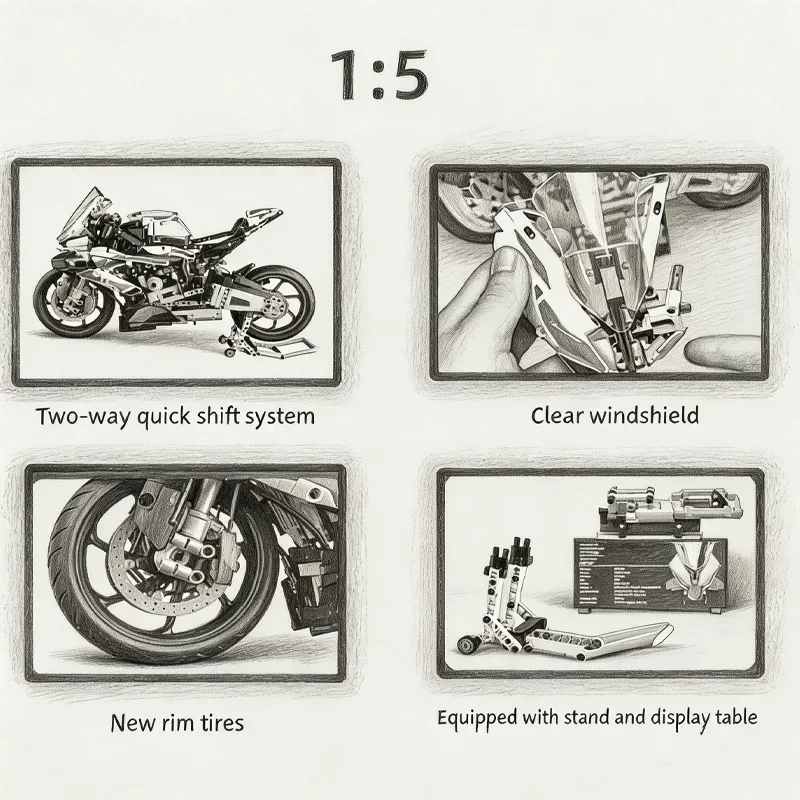 1920pcs Motorcycle Building Bocks Simulation Model Decoration Assembly Model Difficult Moc Toys Boys Educational Creature Gifts view 5