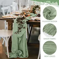 108"×17" Cheese Cloth Table Runner, Boho Gauze Table Runner for Wedding Party Bridal Shower Holiday Dining Table Decoration 3