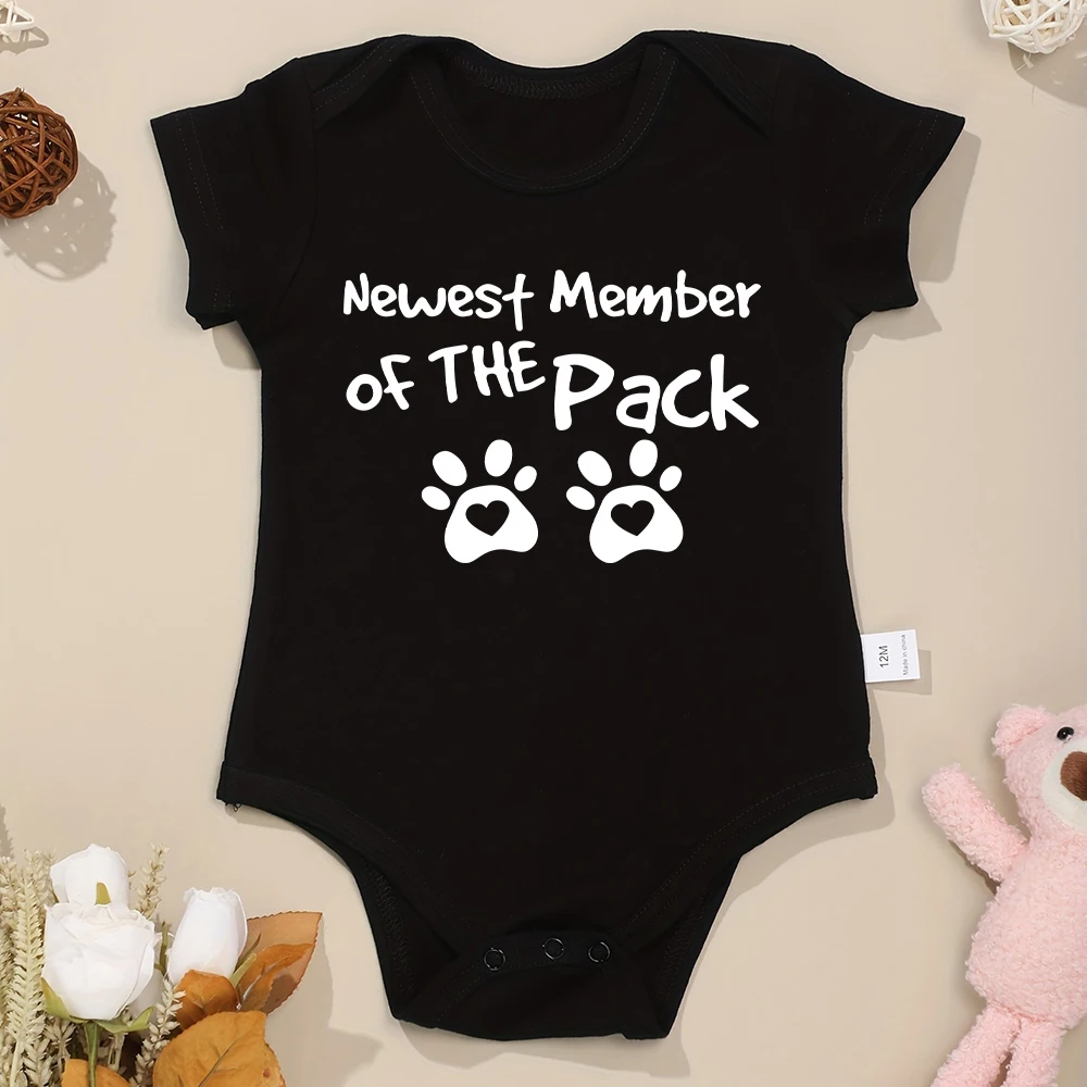 Newest Member of the Pack Baby Clothes Pregnancy Announcement Fine Gift Cotton Newborn Onesie Popular New Bodysuit Fast Delivery