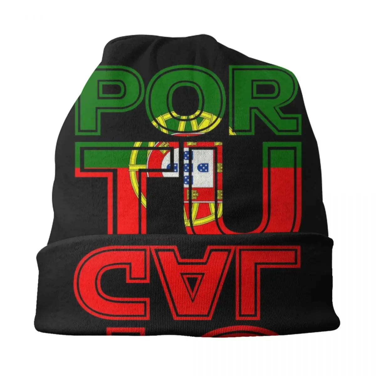 I Love Portugal Country Land Cut Flag Bonnet Hats Cool Knitted Hat For Men Women Winter Warm Portuguese Skullies Beanies Caps