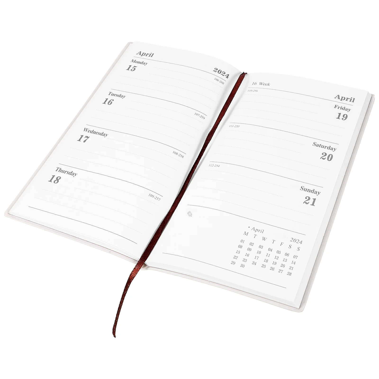 2024 Daily Planner ปฏิทินภาษาอังกฤษขนาดเล็กการจัดการเวลา 365 วันรายสัปดาห์ Marble Diary ( ) (สีเทา) นักเรียน