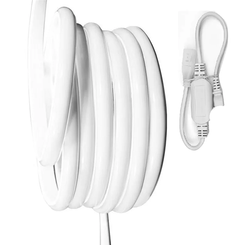 ABJI-COB Flexibler Lichtstreifen, 5 m, superhelle LED, 220 V, selbstklebende lineare Beleuchtung für den Außenbereich, 240 Lichter/Meter, EU-Stecker