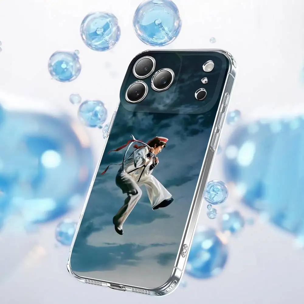 C-Conan G-grijs Wishbone telefoonhoesje voor iPhone 17,16,15,14,13,12,11 Plus,Pro,Max,Plus,E,Air,Mini transparante cover