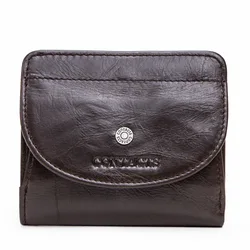 Top Genuine Leather Men's Wallet Retro Handmade Wallet for Men Durable Real Leather portfel male cartera hombre Purse for men