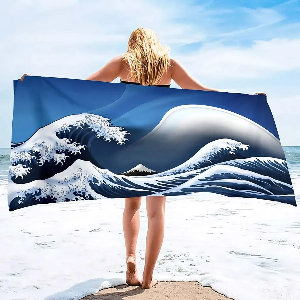 Ocean Wave Beach Towel,Oversized Quick Dry Sand Free Proof Absorbent Lightweight Beach Blanket Bath Towel Swim Sport Pool Towels