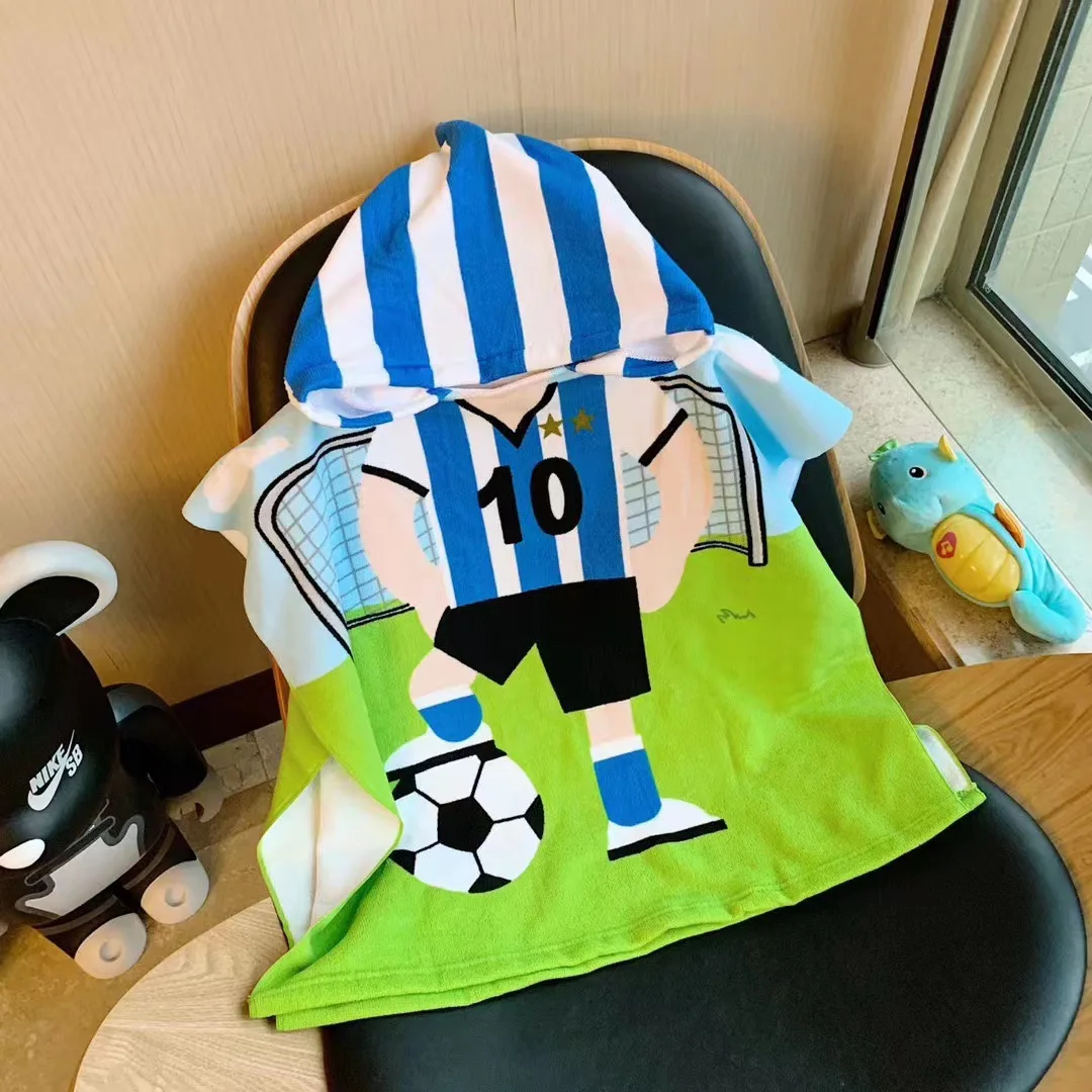 Children's Bathing Hat Absorbent Super Soft Bath Towel Cloak Cartoon Cloak Towel Absorbent Quick Drying Bathrobe