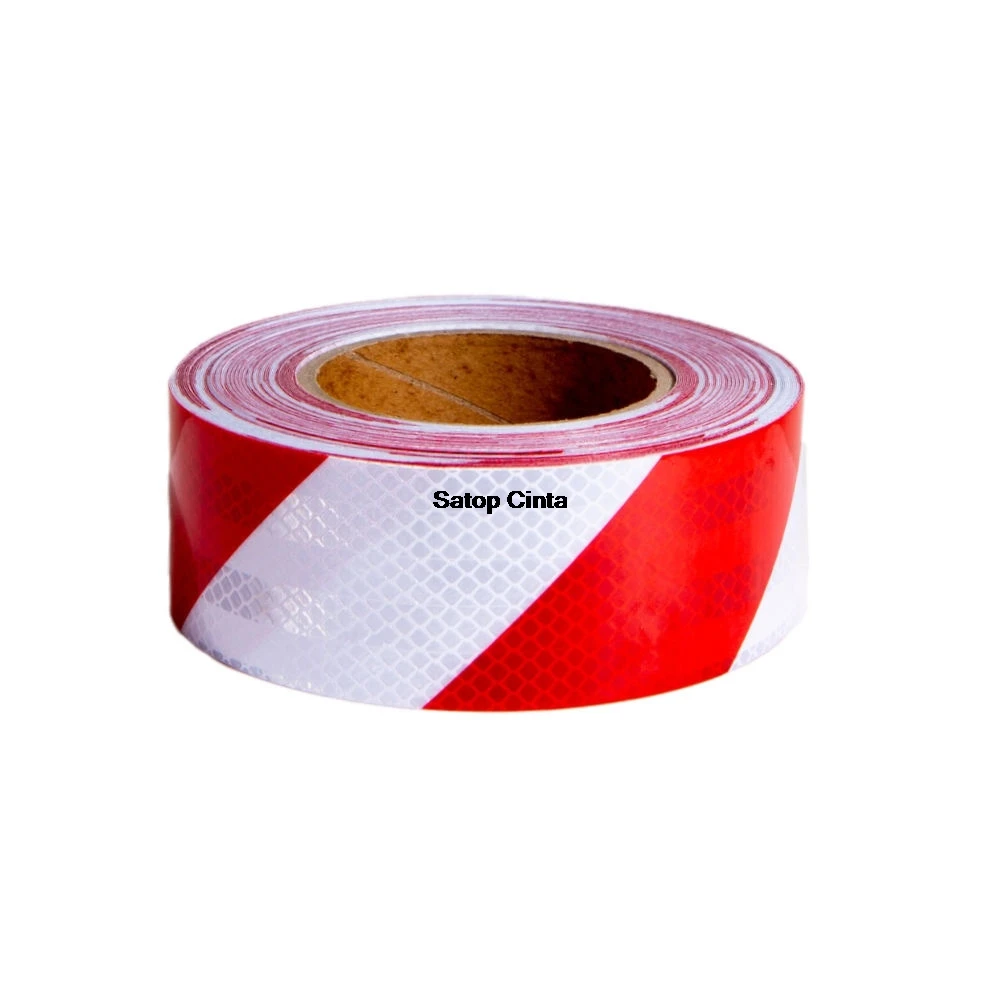 5cm*5m Twill Reflective Adesive Tape Red-White Yellow-Black Car Stickers PET Film Night Visibility Warning Decal For Truck Trail