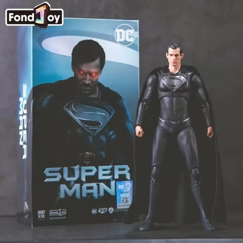 Original Fondjoy Dc Authentic Authorization Justice League 1/9 Black Superman Handmade Joint Moving Dolls Models Toys Gifts