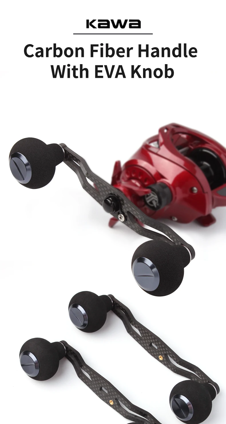 Kawa Neuer Angelrollengriff aus Kohlefaser mit EVA-Knopf, Länge 120mm, Größe 7x4 und 8x5mm für D/S Salzwasser-Angelzubehör – Detail 1