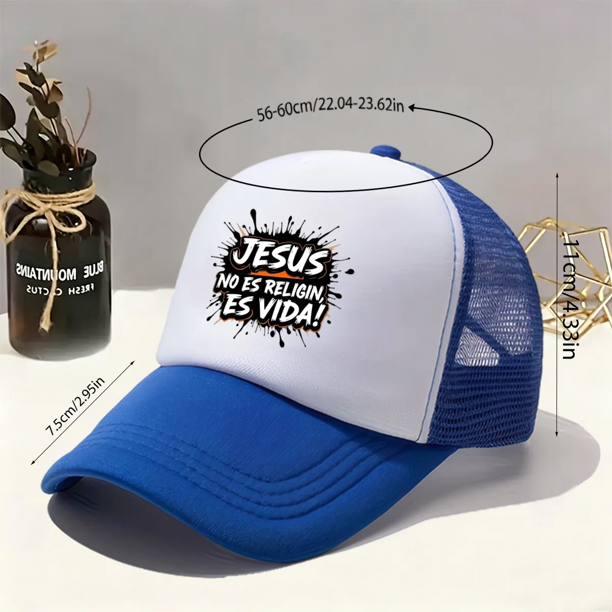 Jesus No Es Religion Es Vida Trucker Hat Breathable Adjustable Unisex Graphic Cap