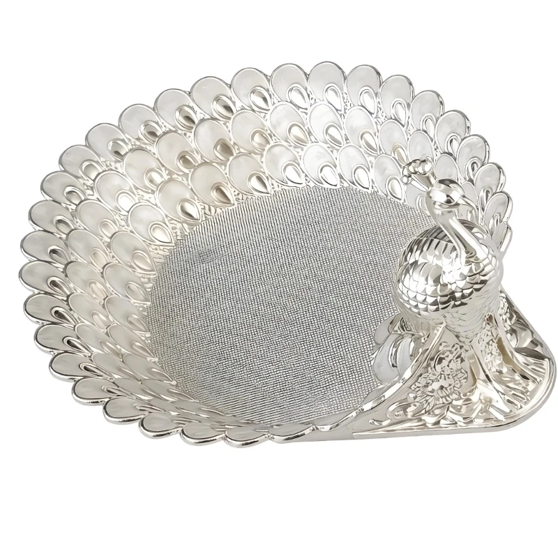 Peacocks Themed Snacks Holder Cookie Storage Bowl For Organizing Treats In Modern J0MC