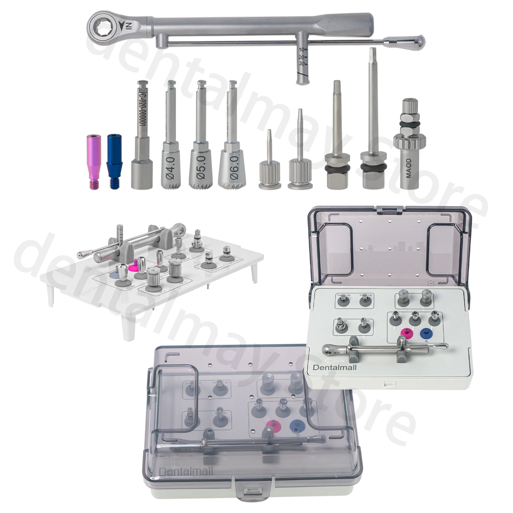 Dental Multi-unit Abutment Implant Screw Drivers Bone Profiler Kit Torque Wrench Hand Tool Hiossen