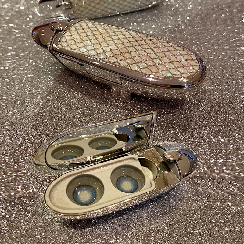 

Contact lens case, no screw cover, leak-proof, portable and simple storage box.