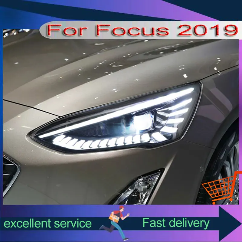 

Car Headlights For New Ford Focus 2019 Modification Front Lamp LED DRL Lens Xenon Dynamic Turn Signal Lights Automobile Assembly