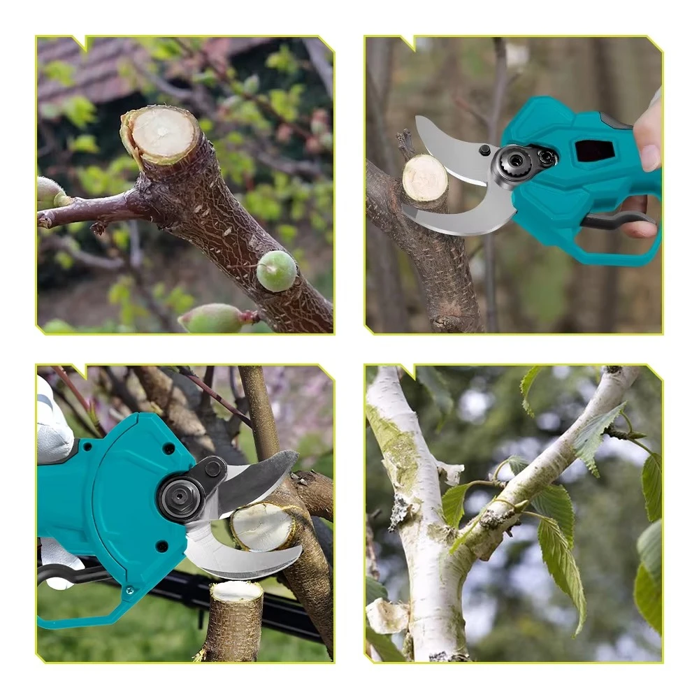 무선 레벨 4 기어 휴대용 브러시리스 리튬 전기 전정 가위 (마키타 배터리용 디지털 화면 디스플레이 포함)