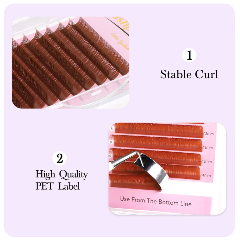 Lashprofessor Dark Brown Eyelash Extensions Brown Eyelashes Soft High Quality Individual Lashes Natural Colorful False Eyelashes
