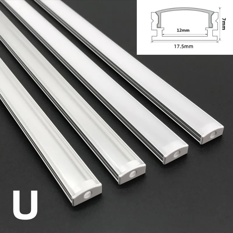 Imagem -03 - Alumínio Perfil Canal Titular para Led Strip Light Bar sob a Lâmpada do Armário Armário da Cozinha u v Shape Corner Dhl 50100 Pcs por Lote 1m