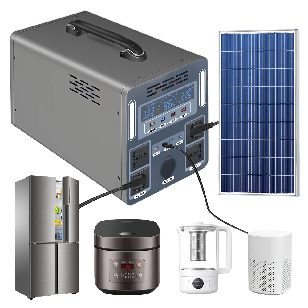 OEM Solar Generator Power Bank LiFePO4 Power Supply 1000W  Portable Pure Sine Wave Power Station for Outdoor Activities