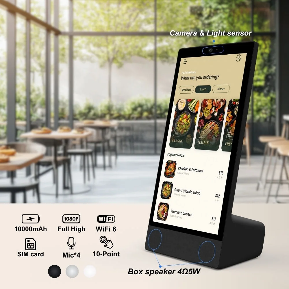 Tablet POS de 15,6 Polegadas com Android 15, 8 Núcleos, 4G+64G, Suporte para Loyverse, Quiosque de Autoatendimento em Forma de L