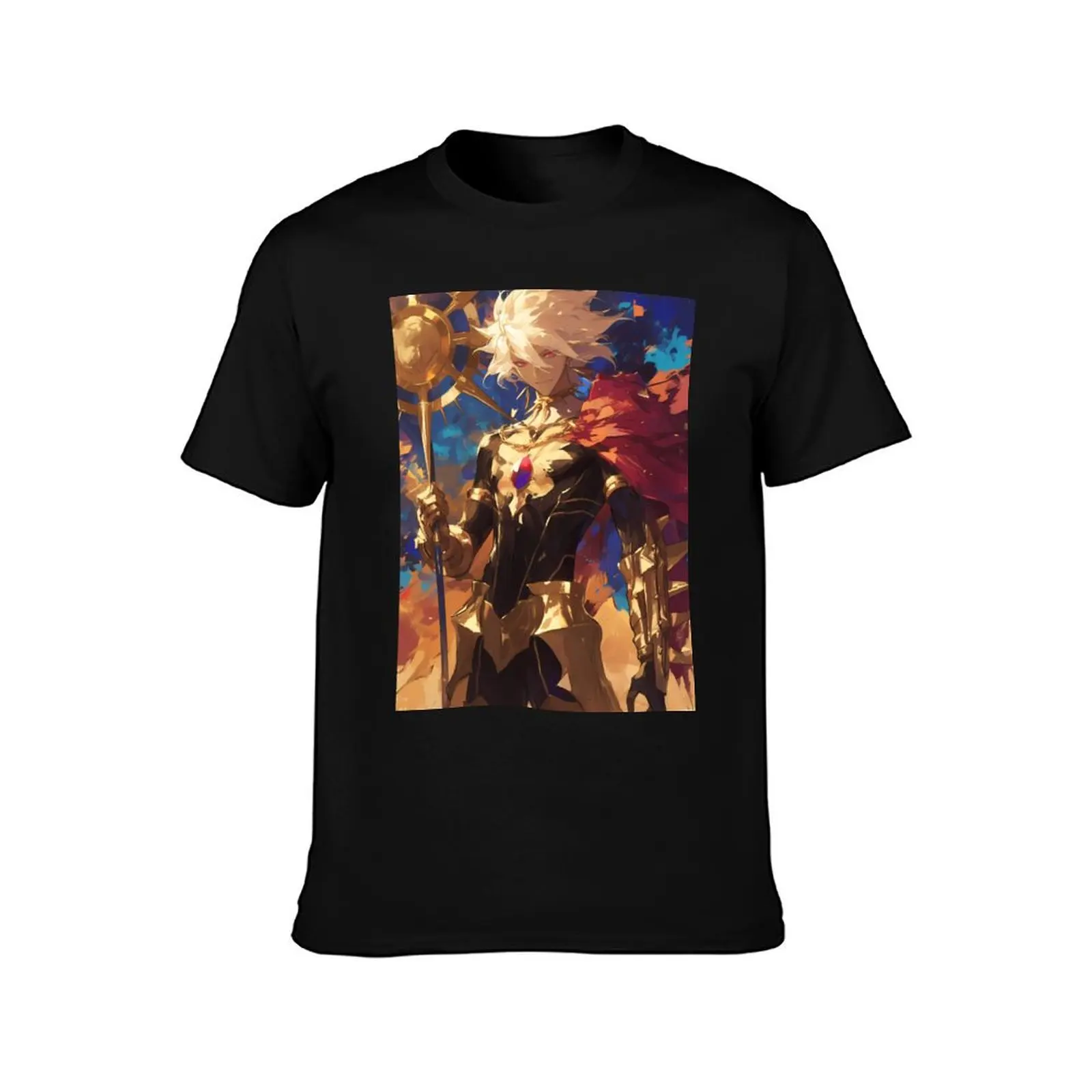 Karna Red Lancer - Fate Grand Order - Warrior of the Sun T-Shirt Lightweight Basic Short Sleeve Shirt