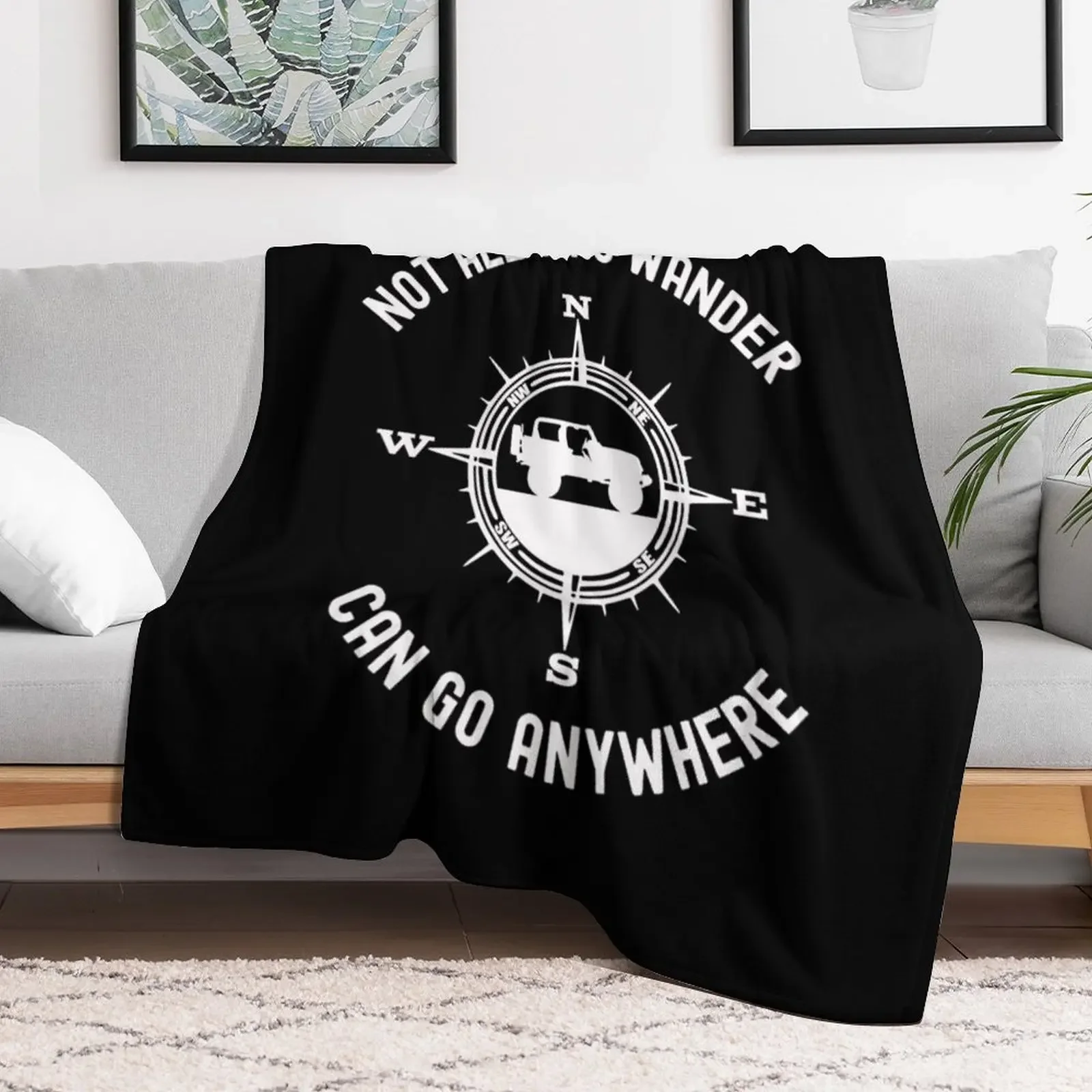 Offroad 4x4 Not All Who Wander Are Lost Overland Adventure Throw Blanket Spring Fall Cozy Throw Blanket for Couch