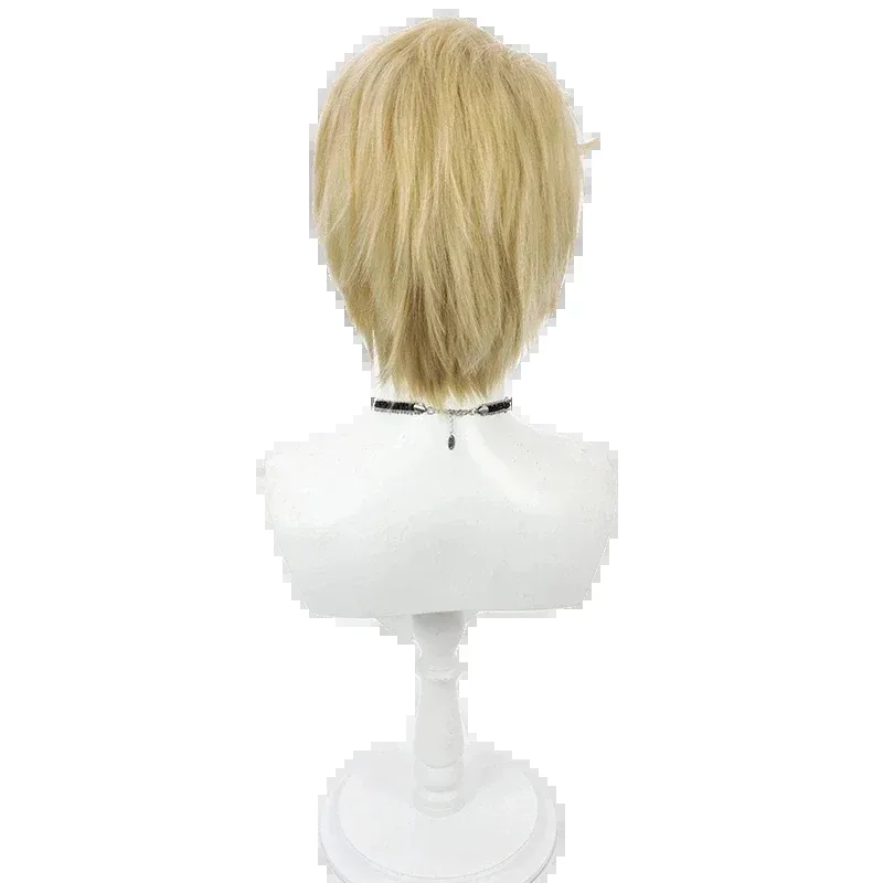 Game Hazbin Anime Hotel Lucifer Morningstar Cosplay Wig Short Blond Yellow Hair Halloweenr,7;k'2.s;9,