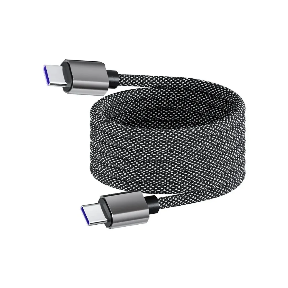65W Type C naar Type C Magnetische Anti-Winding Snellaadkabel 1M USB Telefoon Data Oplaadkabel voor iPhone Samsung Huawei