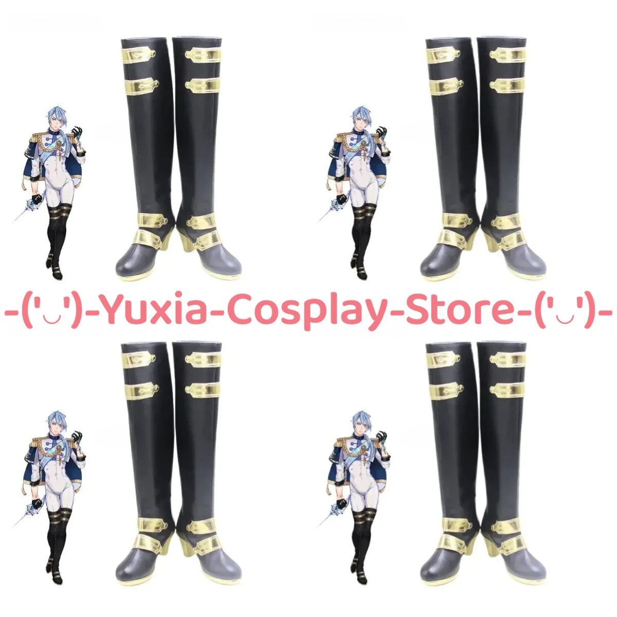

Yuxiacosplay! Nu Carnival Edmond Cosplay Shoes Anime Game Character Prop PU Leather Boots Halloween Carnival Party Costume